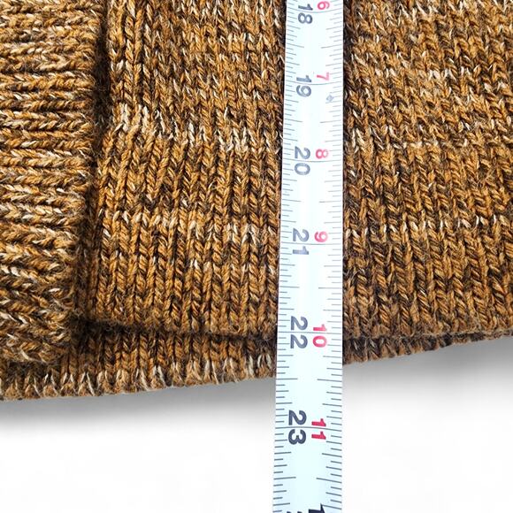 In Stitches Wool Blend Cardigan Wood Buttons Chunky Cozy Brown Womens Small - Picture 11 of 11